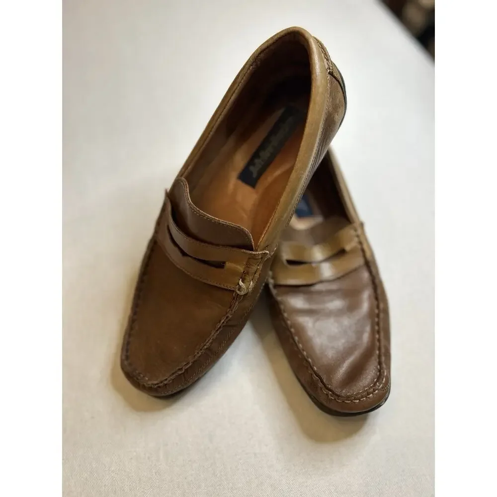 Giorgio Brutini Le Glove Loafers mens 9.5 M‎ Dress casual Shoes Brown Leather